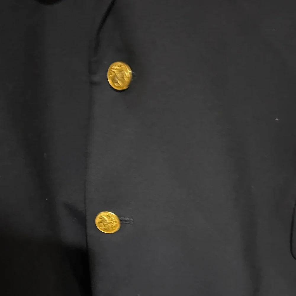 Loro Piana fabric x brooks brothers Black Blazer with Gold Buttons